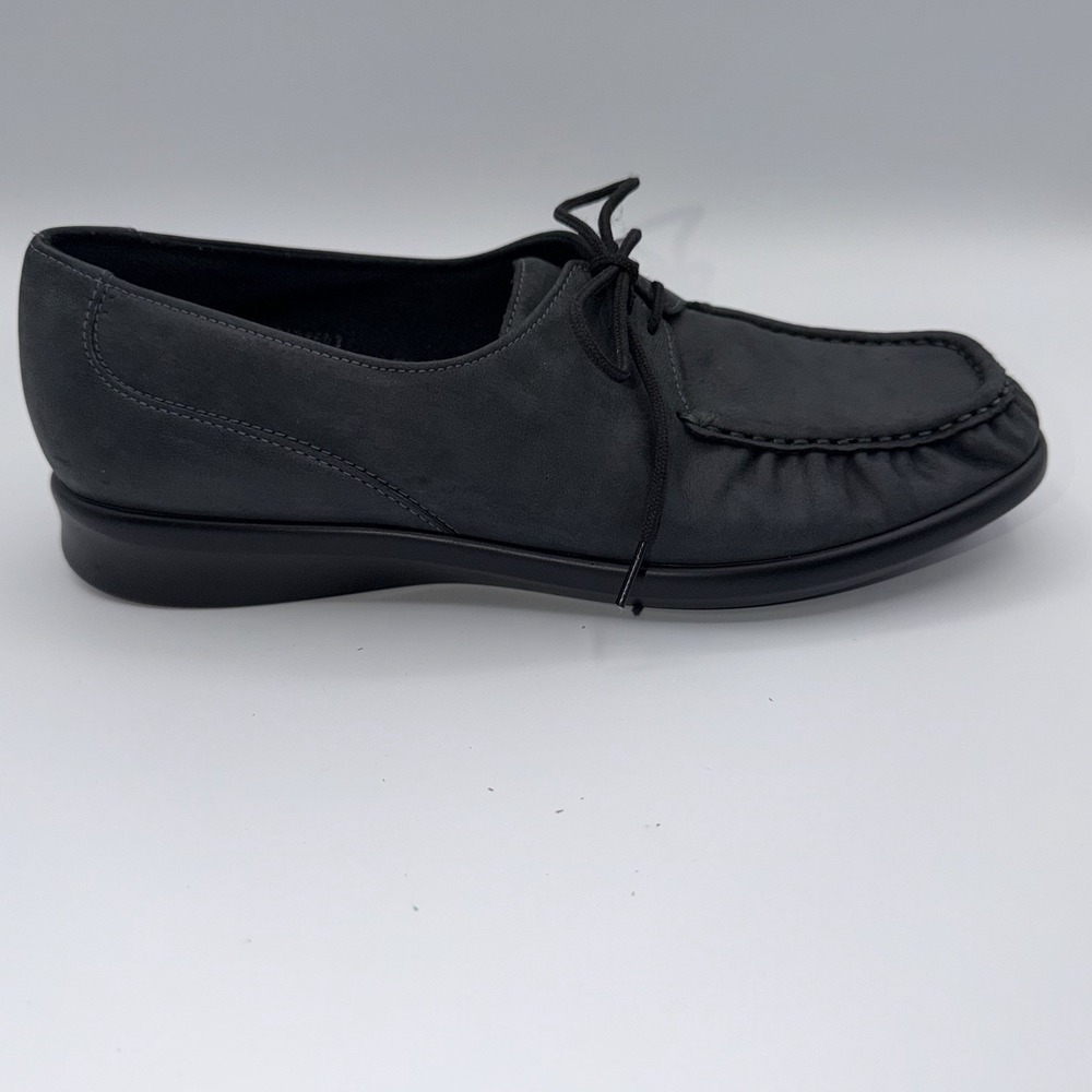 SAS Petra Lace Up Loafers Womens 8.5 Charcoal Nubuck Leather Made In USA